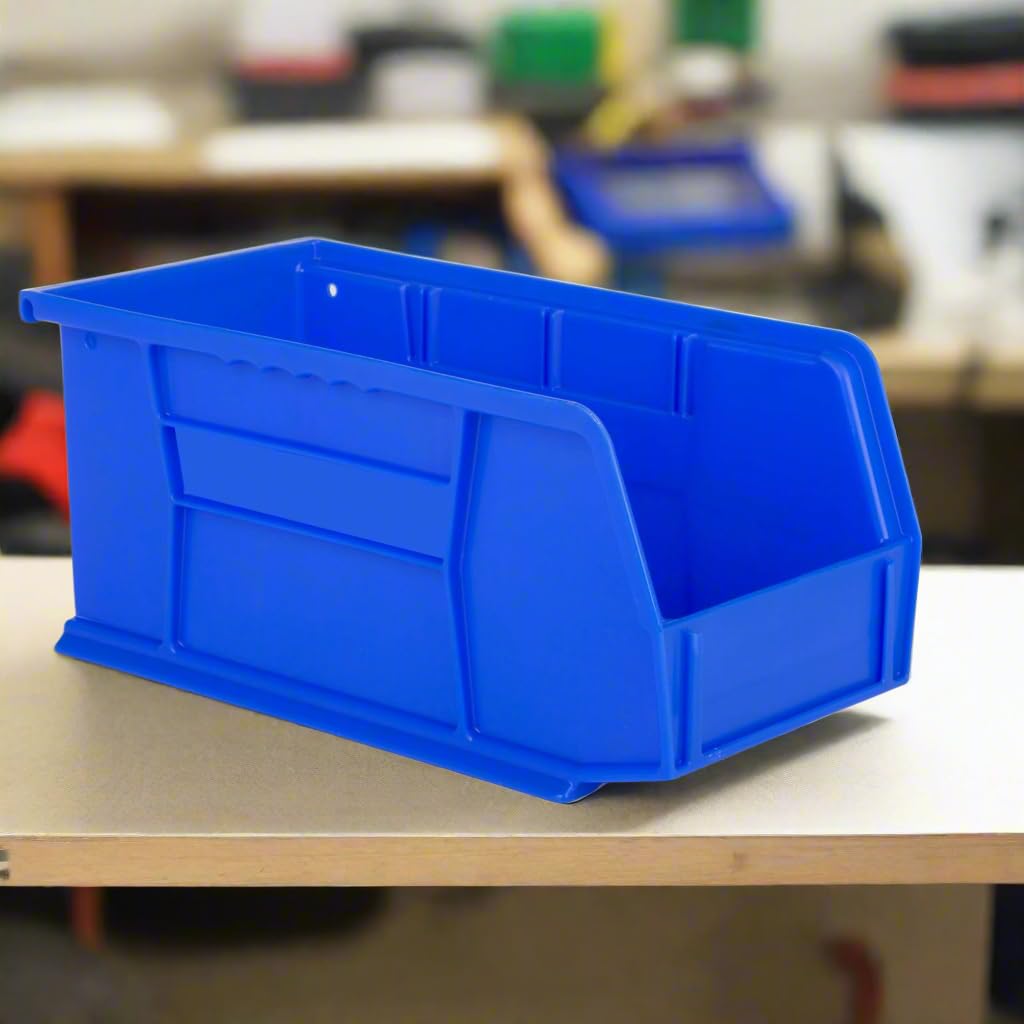 Hudson Exchange 11'' X 5-1/2'' X 5'' Plastic Stackable Storage Bin And Hanging Container (Blue)