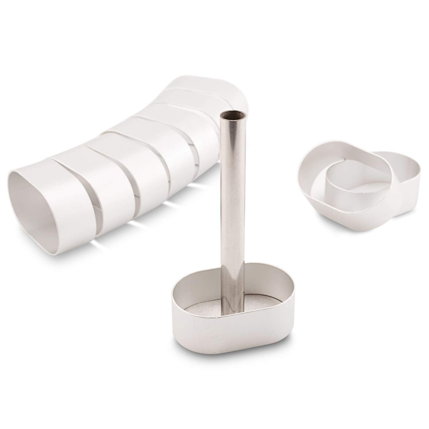 Prettyard Oval Shape Aluminium Alloy Pineapple Cake Mold (Small Cake Mold) With Stainless Steel Pusher & Lifter Press Set Diy De