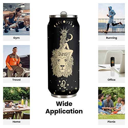 Tatamonkey Leo Constellation Tumbler Zodiac Mens Womens Stainless Steel Tumblers Astrology Fans Birthday Gifts Coffee Sublimatio