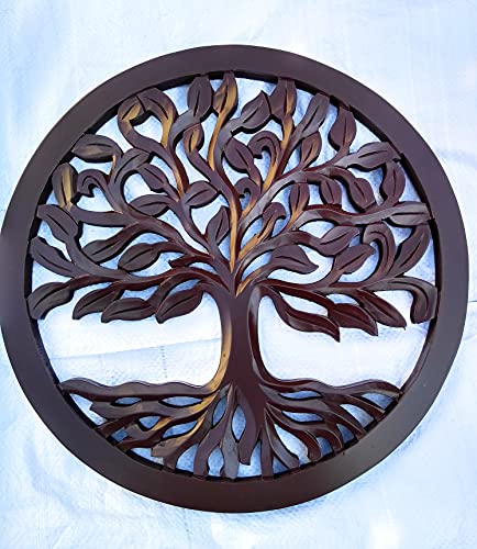 M.A Wooden Wooden Tree Of Life Wall Decor Hanging Art Wooden Brown Tree Of Life Wall Art Panel Indoor And Outdoor Wall Hanging S