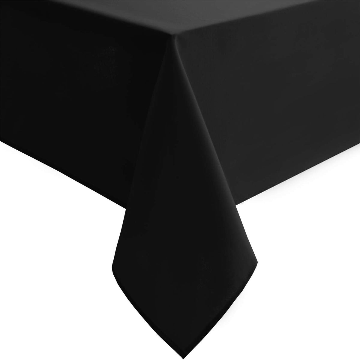 Hiasan Black Rectangle Tablecloth - 54 X 80 Inch - Waterproof & Wrinkle Resistant Washable Fabric Table Cloth For Dining, Party