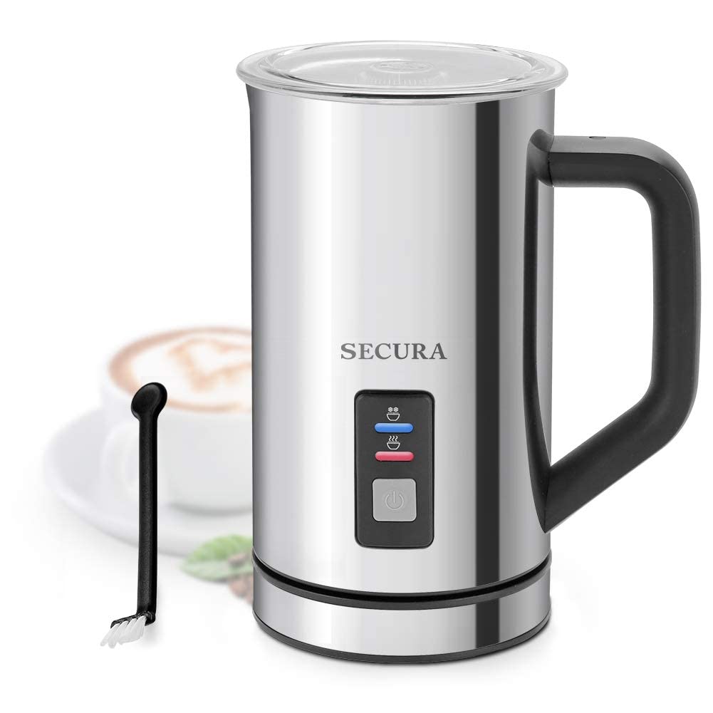 Secura Milk Frother, Electric Milk Steamer Stainless Steel, 16.9Oz/500Ml Automatic Hot And Cold Foam Maker And Milk Warmer For L