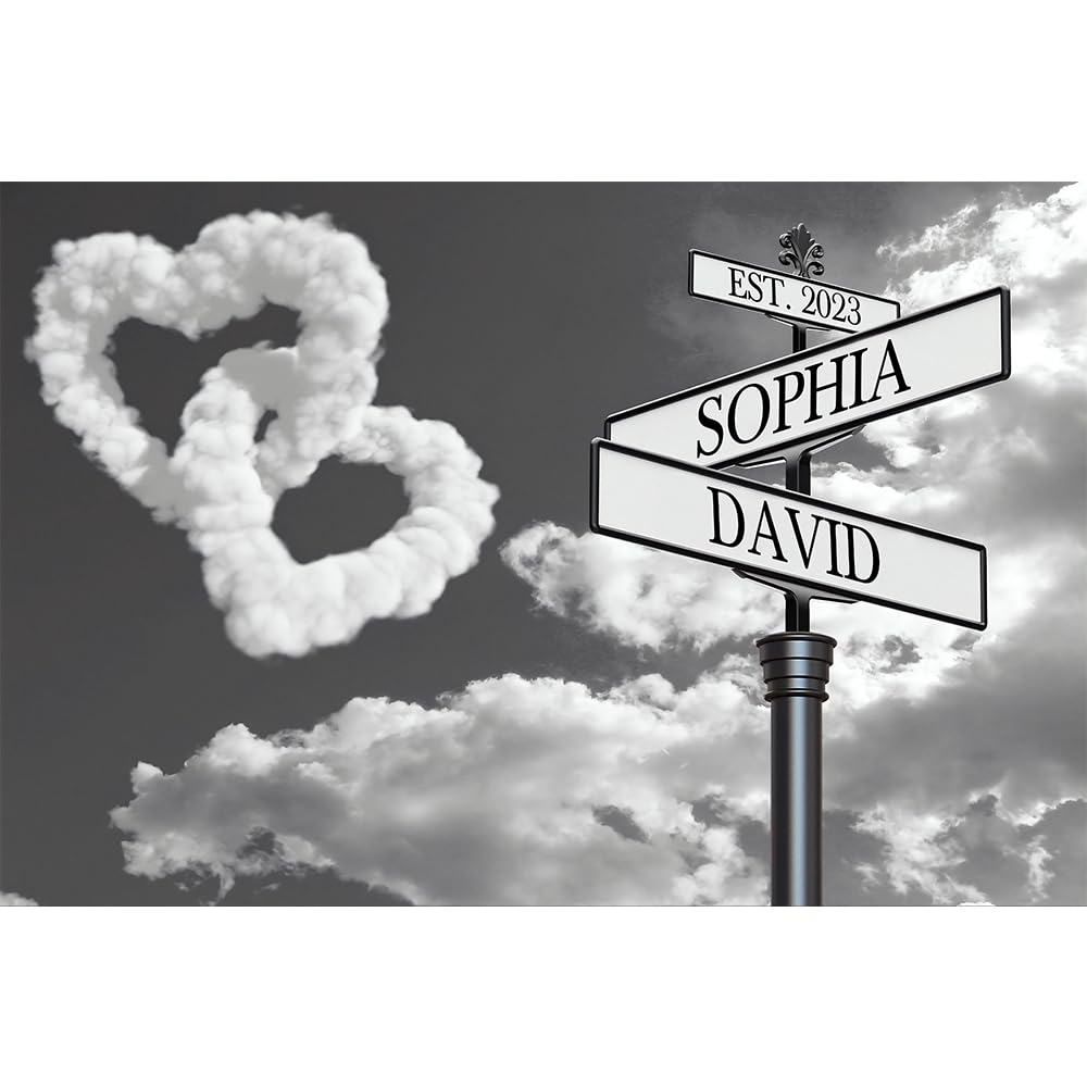 Personalized Vintage Street Sign For Couples, Crossroads Street Sign Best Gift For ?Ouple, Custom Name And Date Vintage Street S