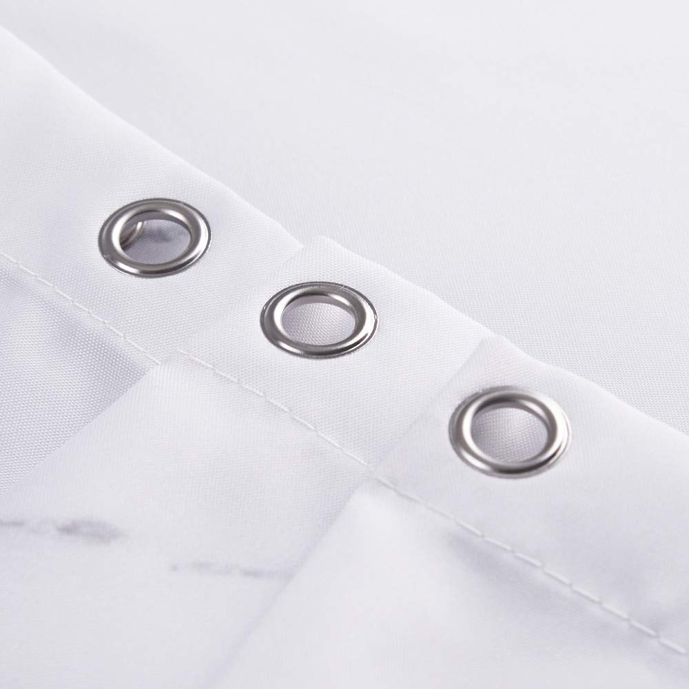 YOSTEV Marble Grey Bathroom Fabric Shower Curtain with Hooks Decorative Bathroom Accessories Water Proof Reinforced Metal Grommets 96 x 72Inch Extra Wide