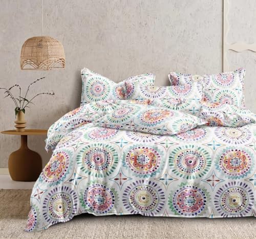 Avinya Cotton Super King Size Bedsheet 275X275 | Bedsheets With Pillow Covers | 108X108 Inch King Size Bed Sheets 9Ft 9Ft (Chakr