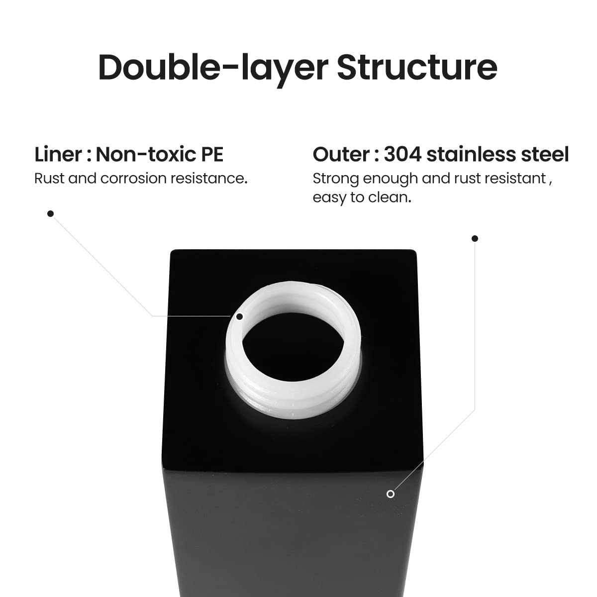 Zegeon Black Soap Dispenser Bathroom, Hand Soap Dispenser With Rust Proof Black Pump, 304 Stainless Steel Liquid Soap Dispenser,