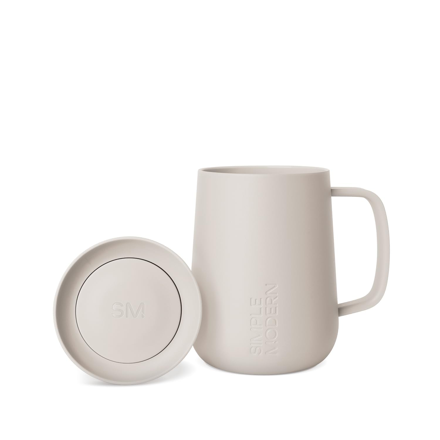 Simple Modern Voyager Signature Mug | Travel Coffee Tumbler with 360 Lid and Handle | Ceramic-Lined Insulated Stainless Steel Ic