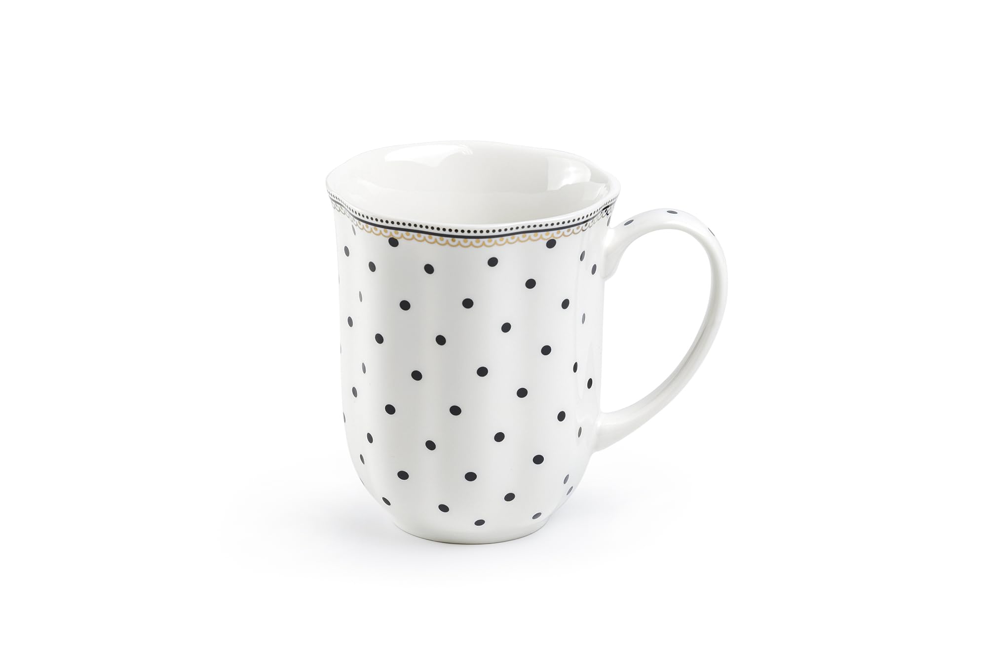 Grace Teaware Stripes And Dots 12Oz Mugs, Set Of 4, Assorted Designs