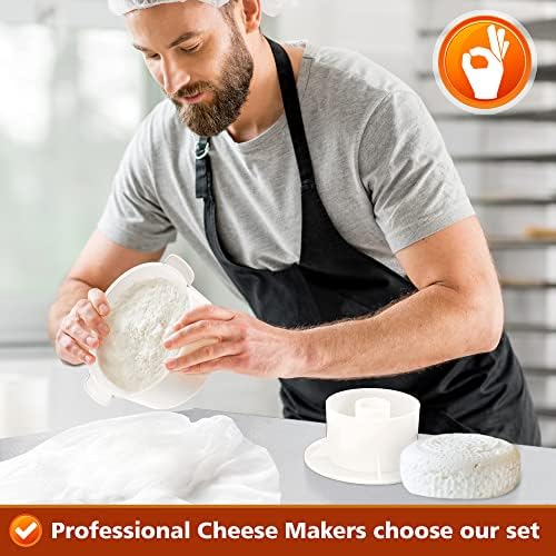 Grand Way Cheese Mold With A Follower And Cheesecloth - Cheese Making Kit - Cheesemaking Supplies - Cheese Set For Press - Reusa