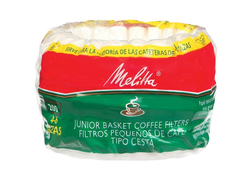 Melitta Junior Basket Coffee Filters 200-Count, White, 4-6 Cups (Pack Of 3)