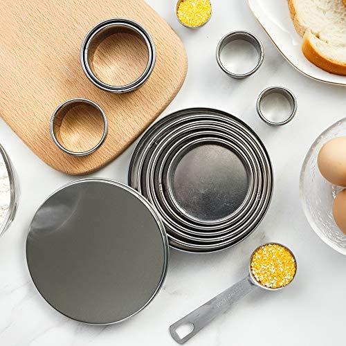 Beyond 280 Beyond 280 Round Stainless Steel Cookie Cutters,10-Piece Circle Big To Small For Round Cookies, Cake Decor, Fondant,