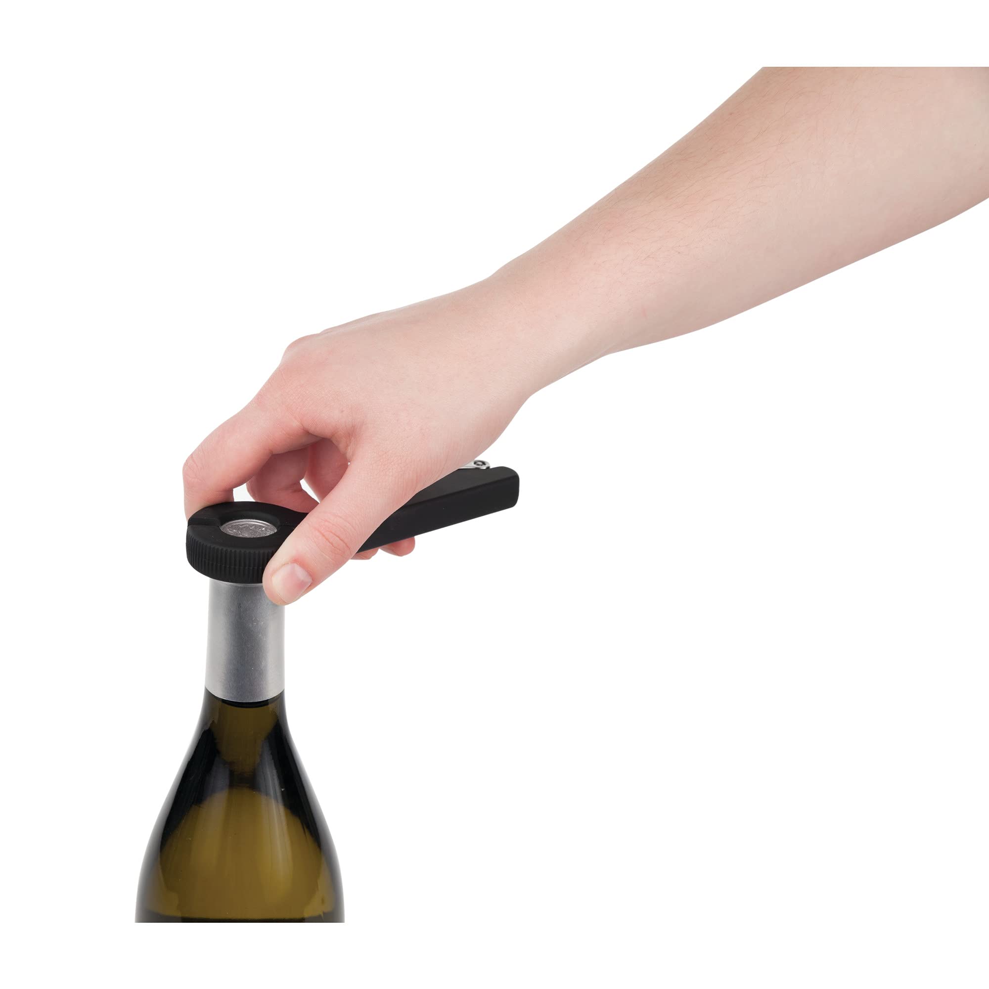 True Wrench Foil Cutter Single Hinged Corkscrews, Black
