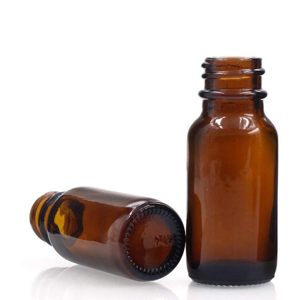 6 Pcs 10Ml 0.34Oz Empty Refillable Brown Glass Nasal Spray Bottle Portable White Sprayer Straight Nozzle Sample Storage Containe