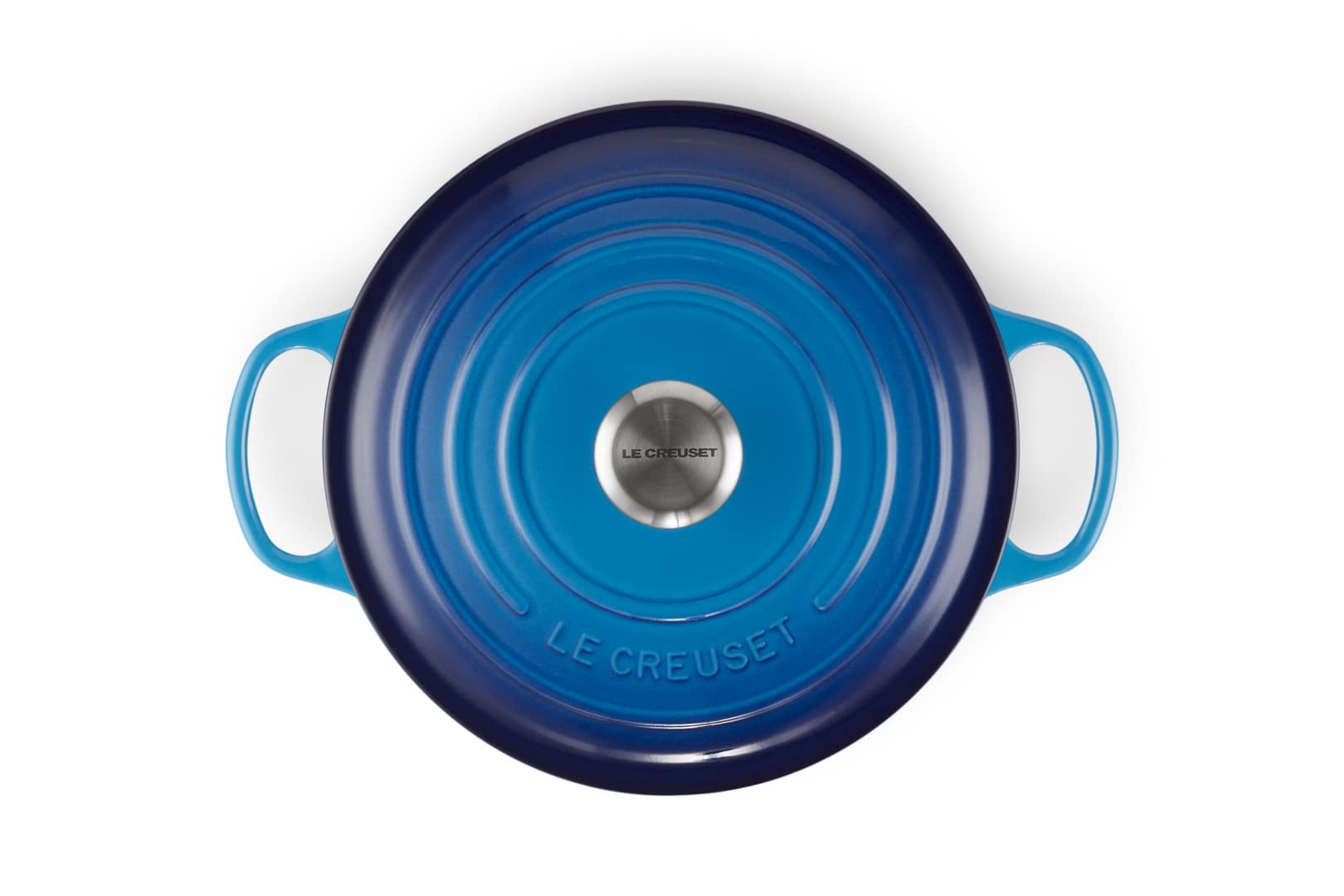 Le Creuset Signature Enamelled Cast Iron Round Casserole Dish With Lid, 26 Cm, 5.3 Litre, Azure, 21177182202430
