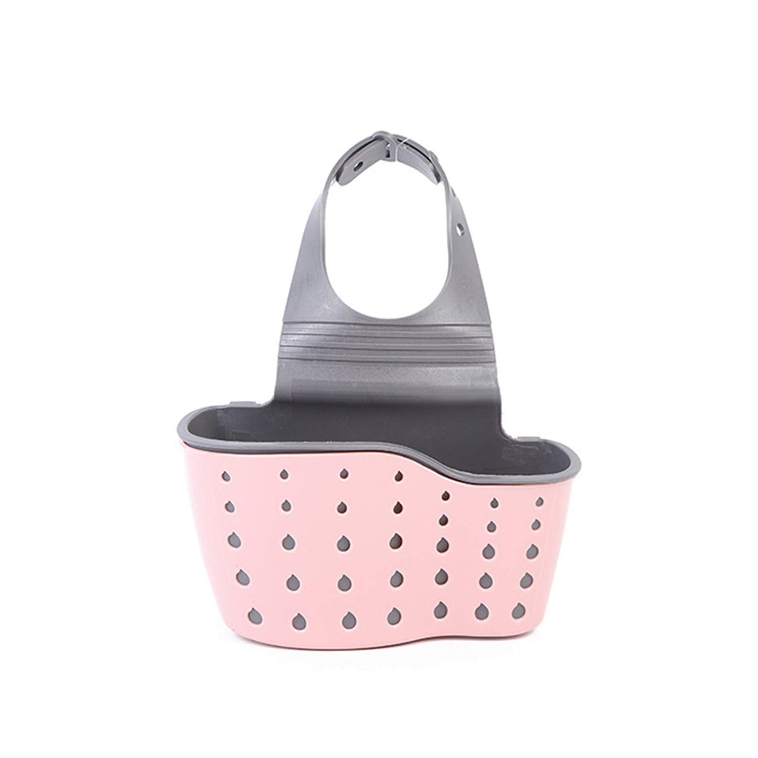 Yyaaloa Sink Basket Sink Strainers Basket Kitchen Drain Shelf Sink Storage Holder (Style 2- Pink)
