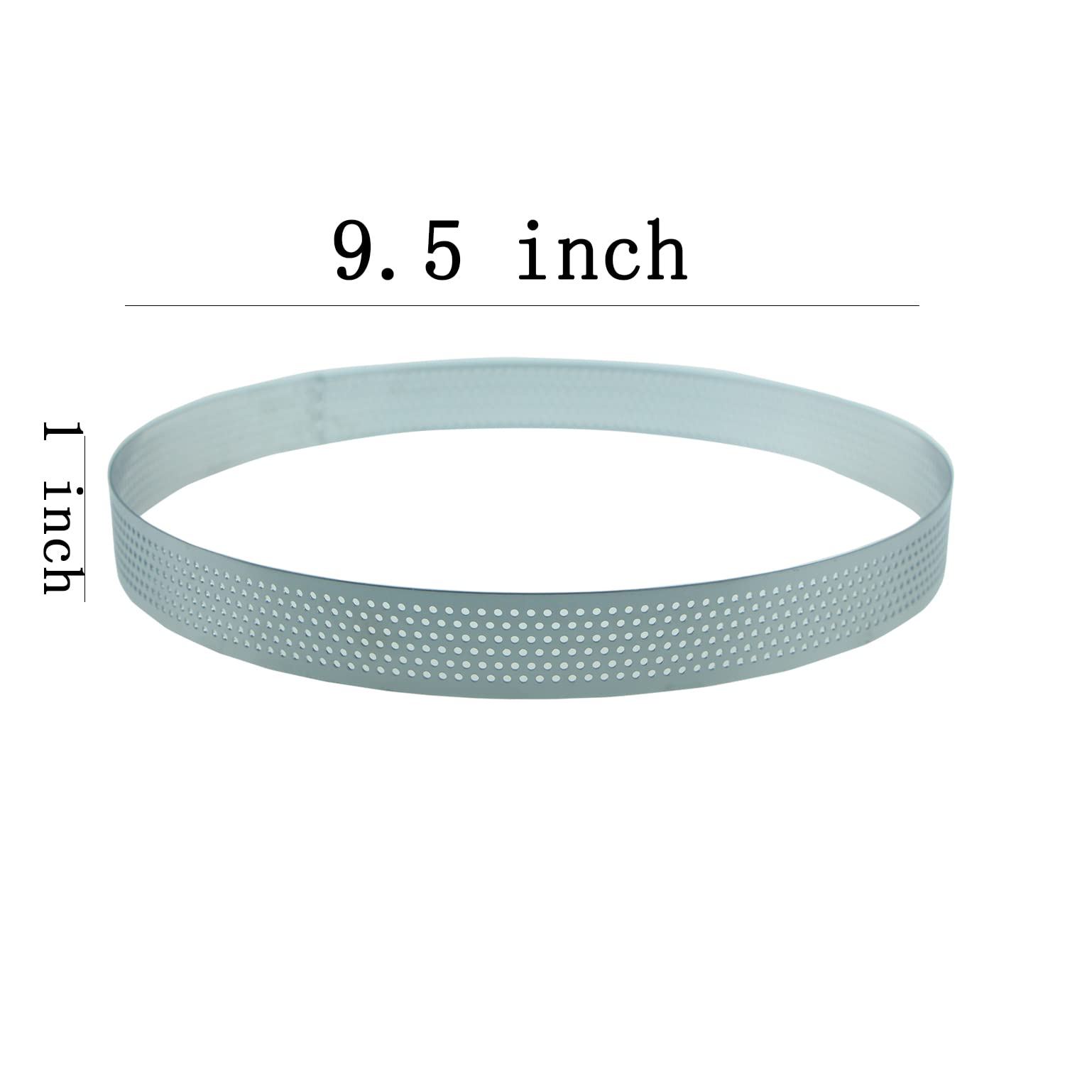 Keewah Round Perforated Tart Ring, 9'', Stainless Steel