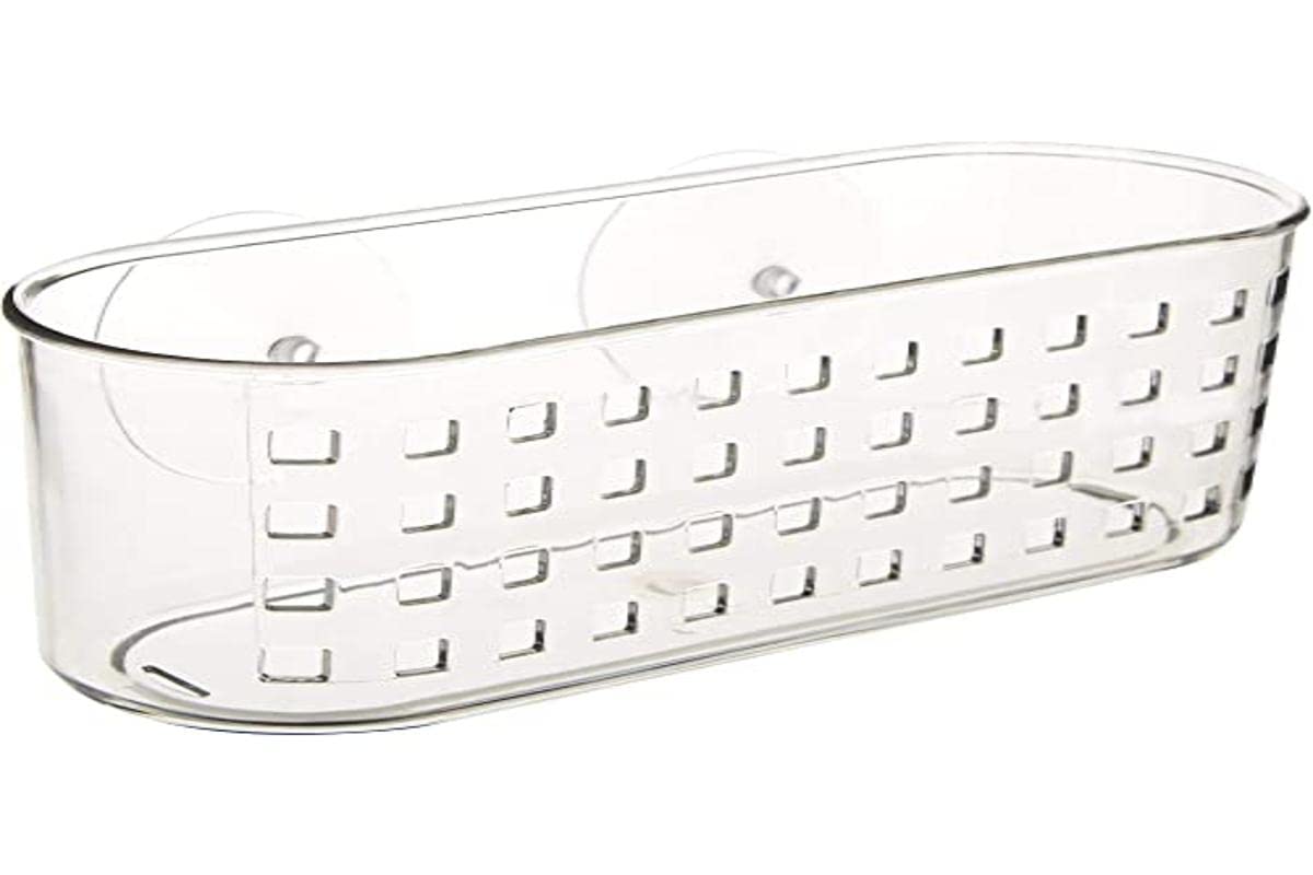Idesign Plastic Shower Caddy And Bathroom Organizer Basket With Suction Cups - 10.2   X4.8   X4.35   , Clear