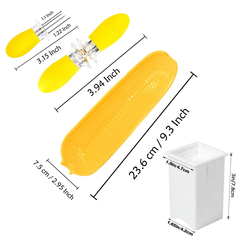 Corn Dishes And Corn Holders Set Kits, Peouwnes Corn On The Cob Holders, Corn Cob Holders Skewers Bbq Twin Prong Holders, Includ