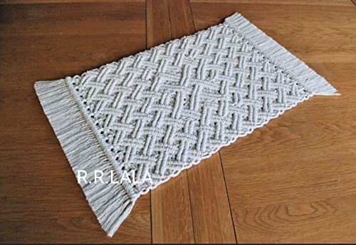 Macrame Table Runner, Boho Table Mate, Size 14x20 in Bohemian Decoration, Housewarming Gift for Friends or for Women