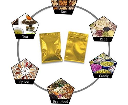 100Pcs 4In X 5In Self Sealing Mylar Foil Flat Bag Sample Zipper Pouch Food Snack Storage Coffee Bean Candy Tea Powder Seal Grip