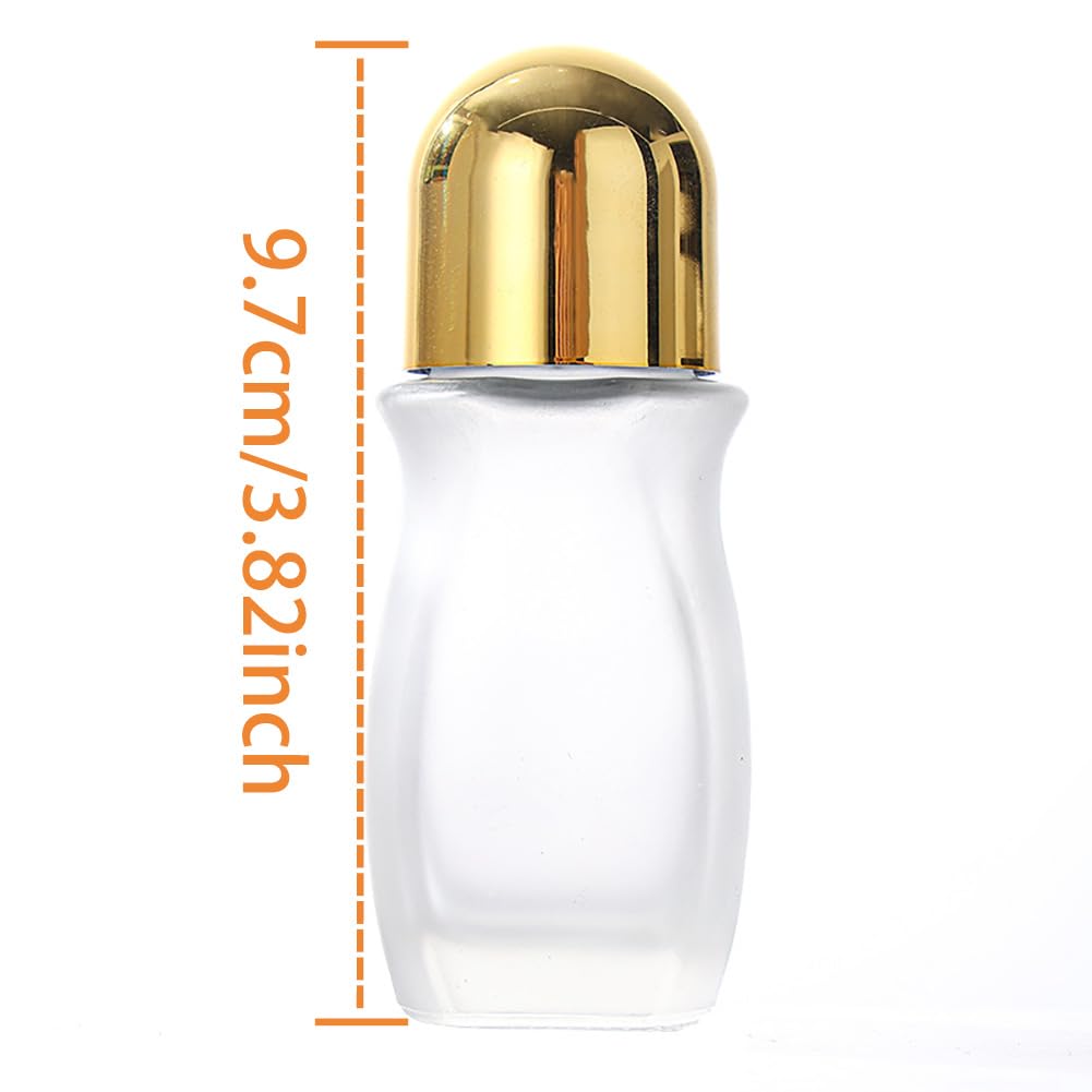 Ljjcsff 50Ml Frosted Glass Roller Bottles Large Empty Rollerball Bottles Refillable Roller Ball Bottles For Perfume Essential Oi