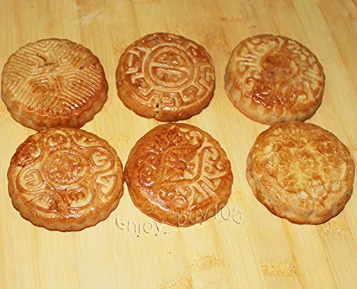 X-Haibei Round Chocolate Lotion Bar Soap Making Supplies Silicone Mooncake Mold 6-Cavity Dia. 2.5Inch, 2Oz Per Cell