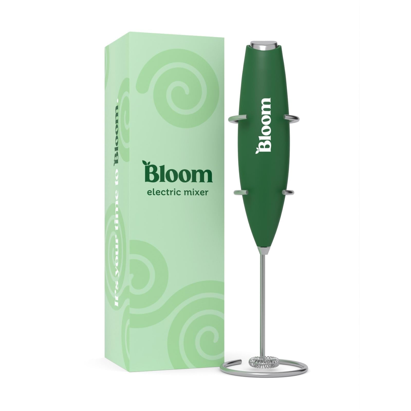 Bloom Nutrition Milk Frother, Hand Mixer, Electric, Handheld Drink Stirrer, Frothing Wand, Foam Maker For Coffee, Matcha, Protei