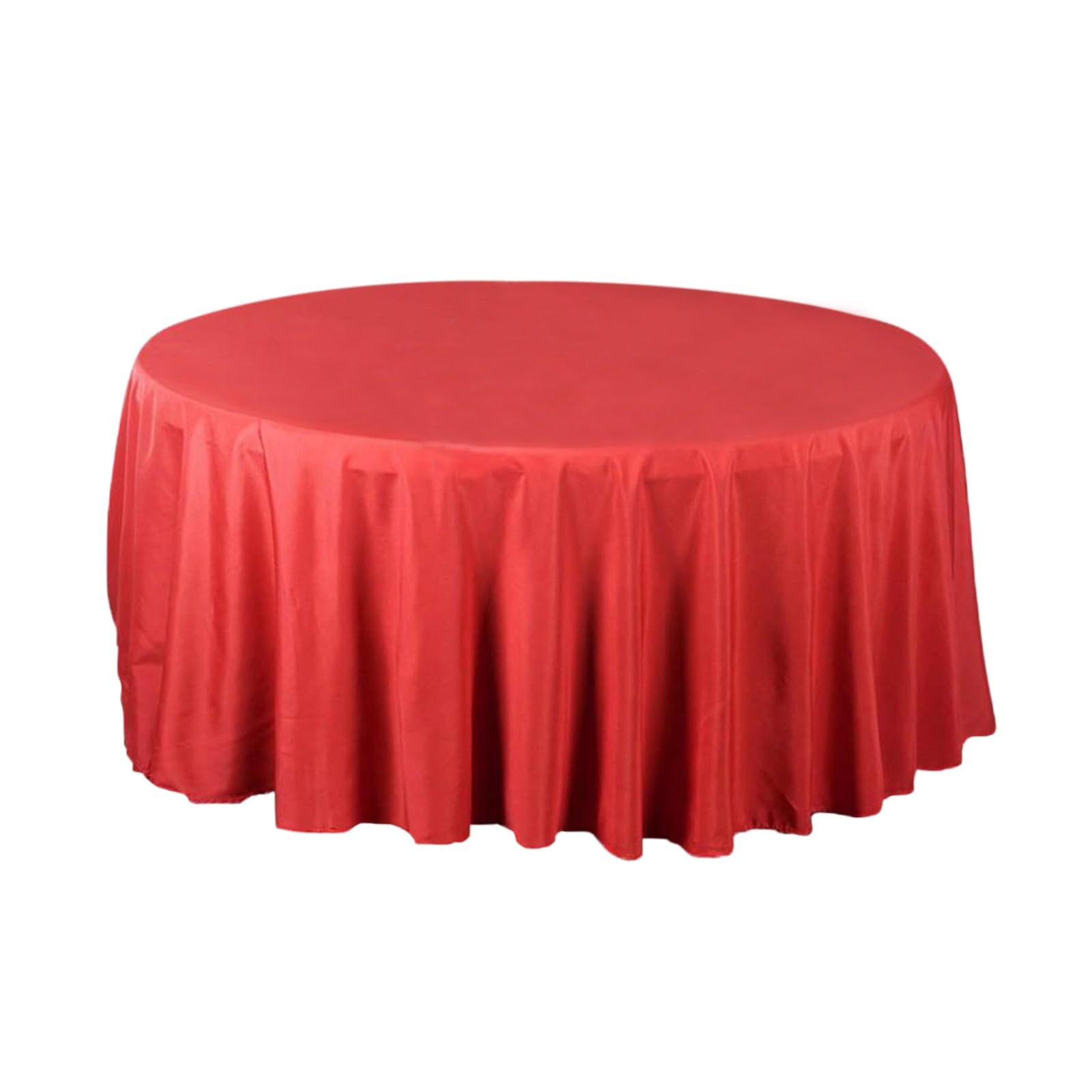 Balsacircle 120 Inch Red Round Tablecloths Fabric Table Cover Linens For Wedding Party Polyester Reception Banquet Events Kitche
