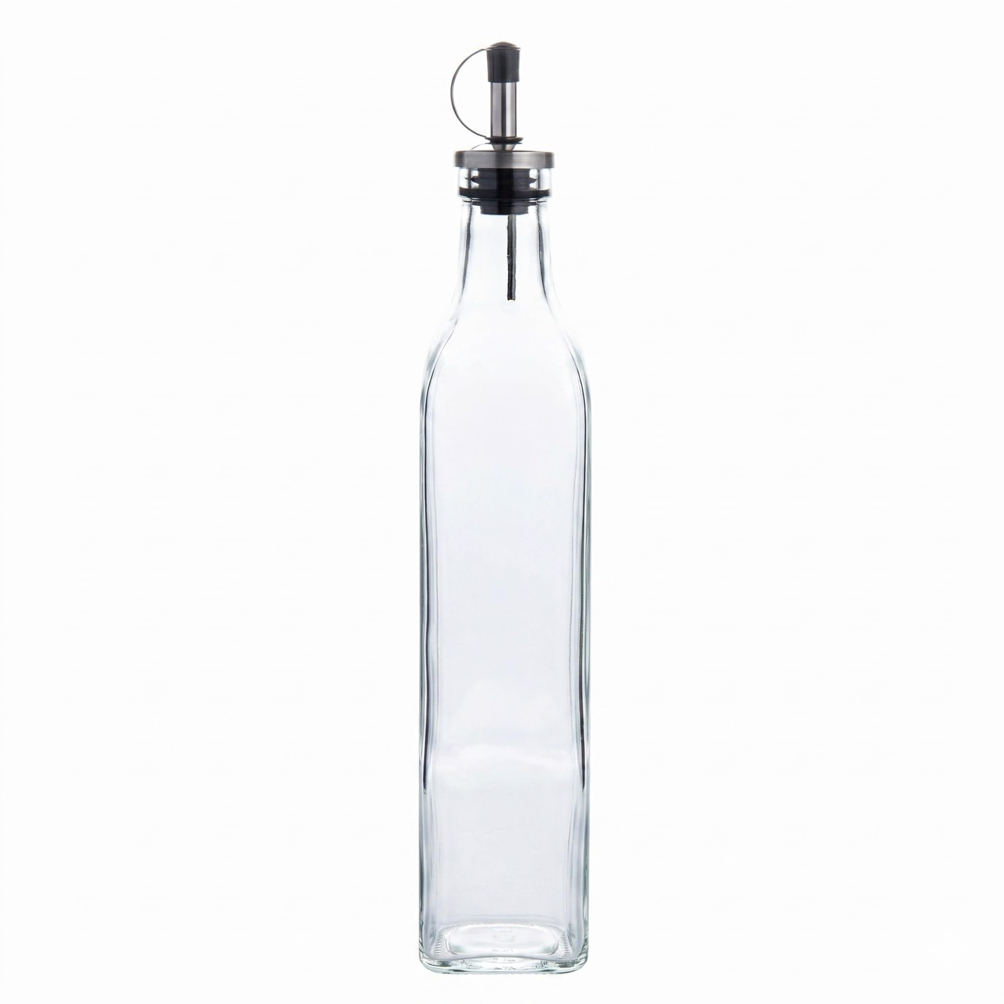 Restaurantware RW Base 16.9 Ounce Olive Oil Dispenser 1 Kitchen Oil Dispenser Bottle - With Stopper Spout Non-Leaking Clear Glas