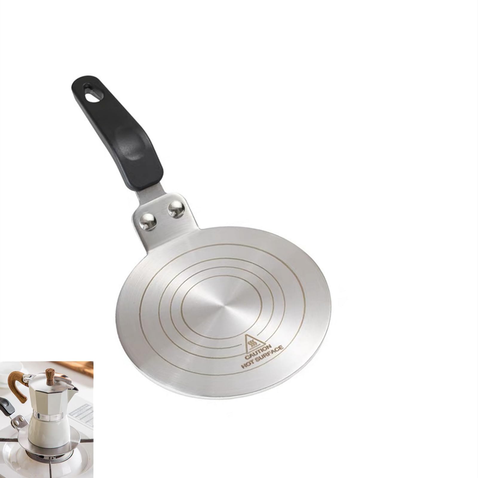 Gocoffun Heat Diffuser Plate,13Cm Stainless Steel Gas Stove Diffuser Plate, Cooktop Heat Diffuser Cooking Induction Adapter For