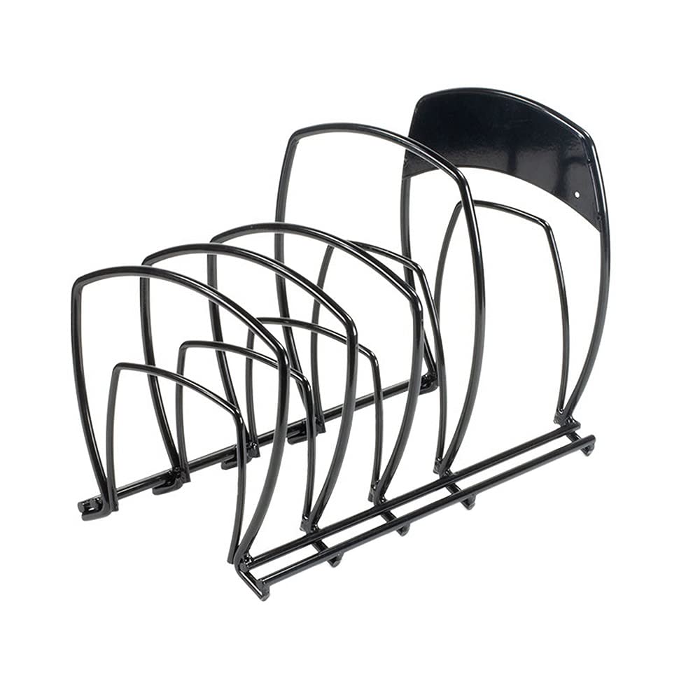 Lodge 5-Tier, Kitchen and Pantry Cast Iron Cookware Storage Organizer, Steel Construction, Matte Black , 11.07 x 8.25 x 14.32