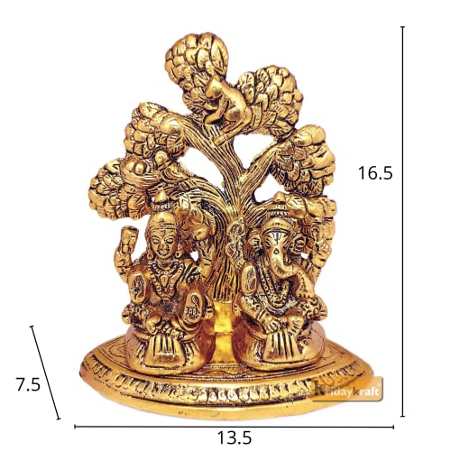 Kridaykraft Laxmi Ganesh Metal Statue/Murti For Diwali Pooja Good Luck,Laxmi Ganesh Idol For Home Decor,Religious Gift Showpiece