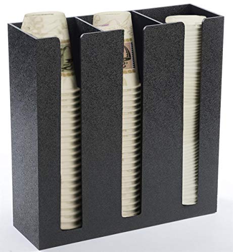 Plantex Metal Cup Holder/Cup Organizer For Kitchen/Cup Holder For Kitchen/3 Column (Black)