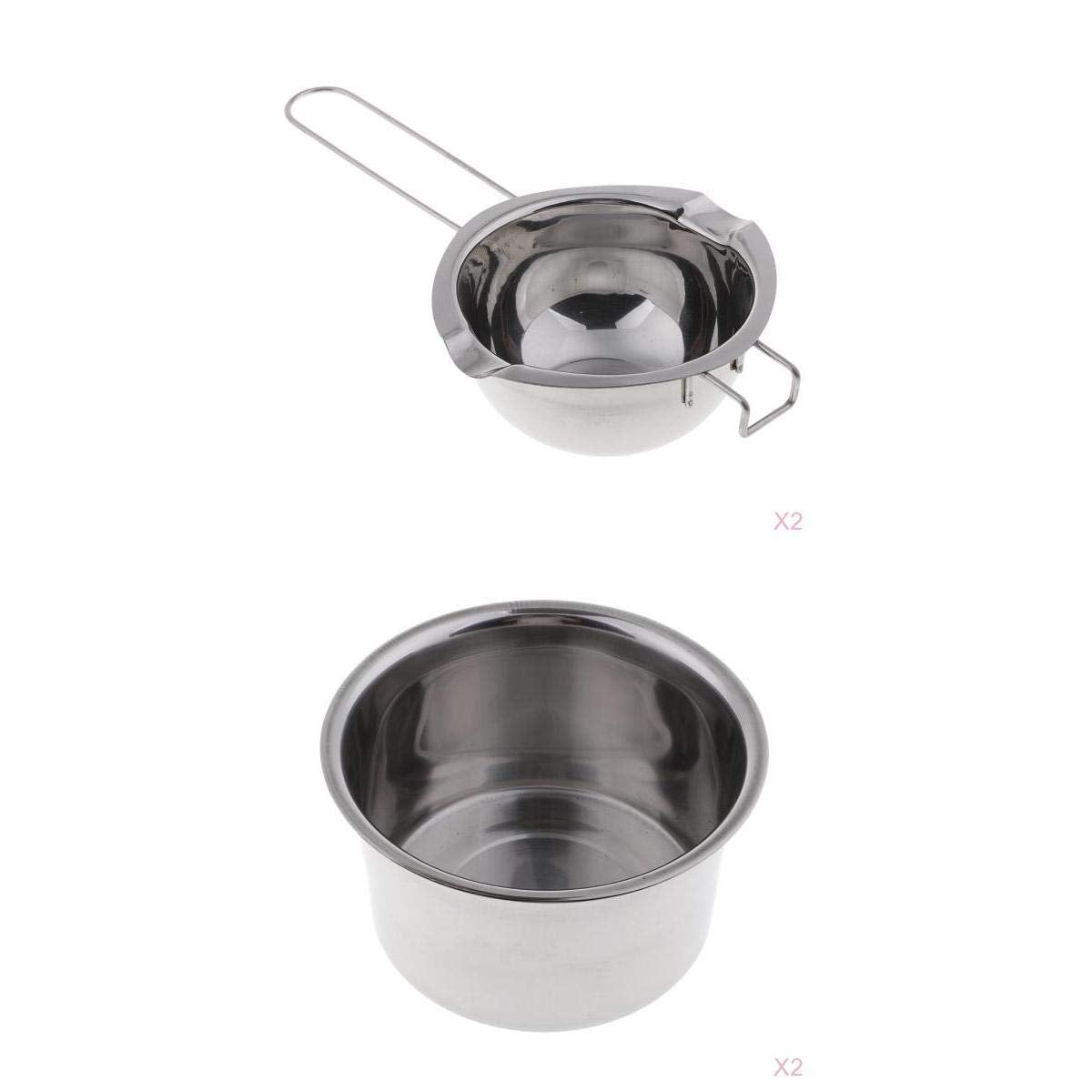 Merishopp 4 Pieces Stainless Steel Wax Melting Pot Double Boiler For Candle Making