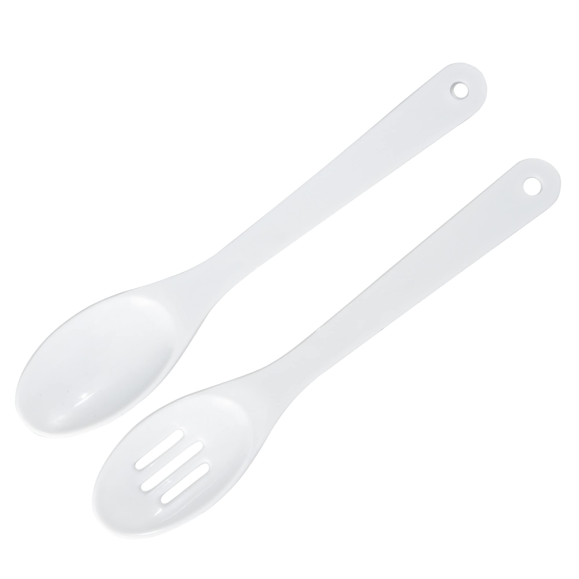 Chef Craft Select Plastic Poly Spoon, 11.5 Inch 2 Piece Set, White