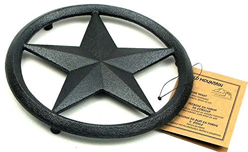 Old Mountain 10198 Cast Iron Star Trivet, 7.8-Inch Height