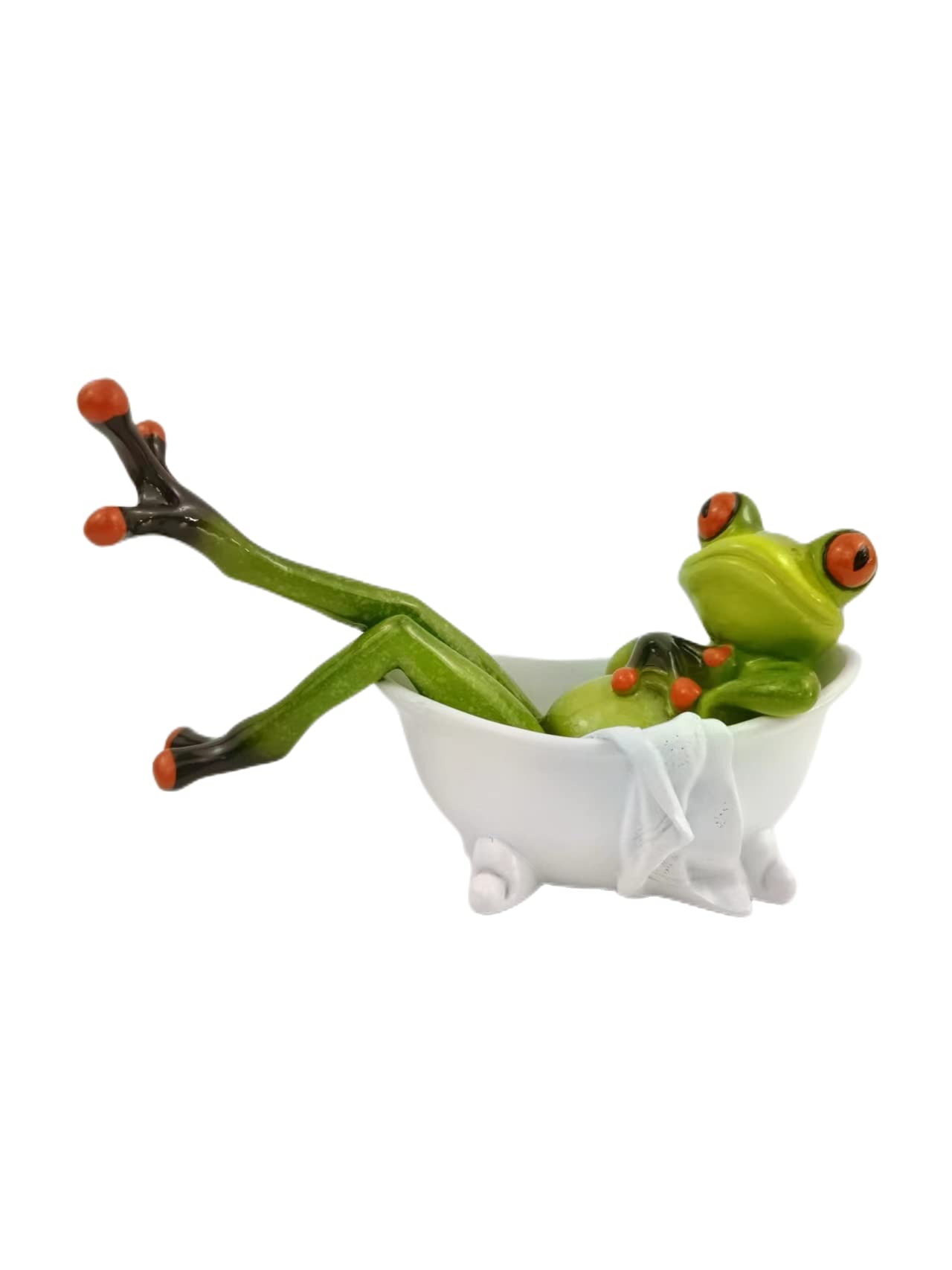 VVGIFTS Frog Figurines Decor Funny Cute Craft Resin Frog Sculpture Statue for Home Office Desk Tabletop Bathroom Decoration, Orn