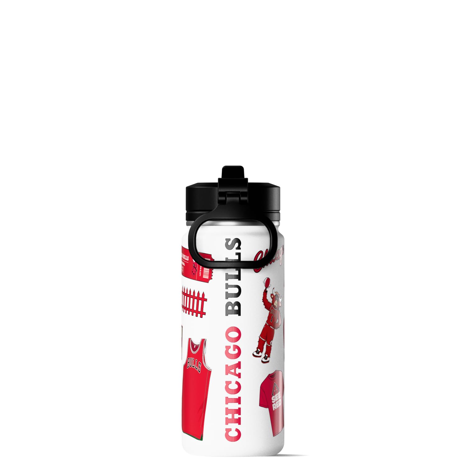 Hydrapeak x NBA Officially Licensed Chicago Bulls 20 oz Active Water Bottle with Chug Lid and Handle Reusable Stainless Steel Do
