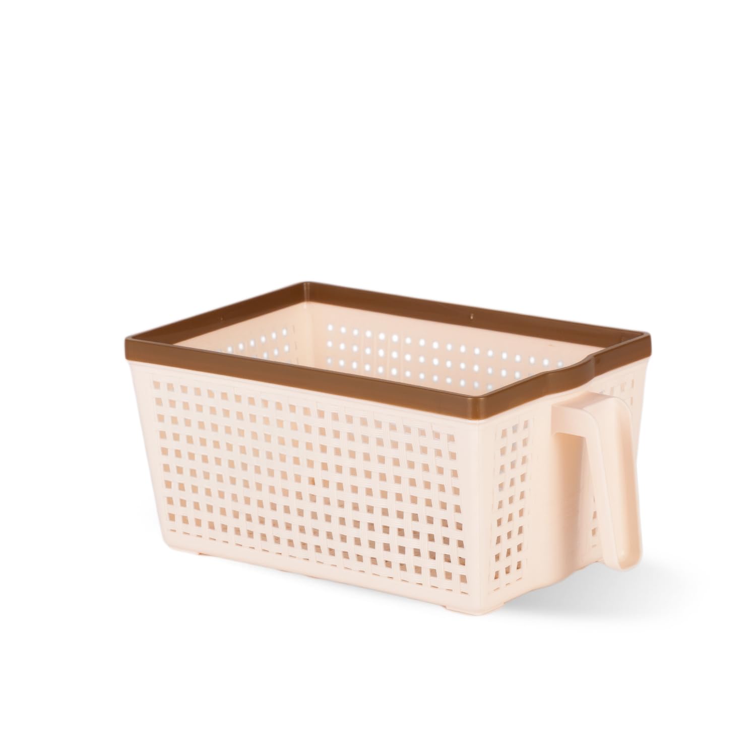 Nayasa Frill No. 1 Plastic Fruit Basket | 3 Litre | Veg Baskets For Storage In Kitchen | Rectangle Food Basket For Kitchen | Pea