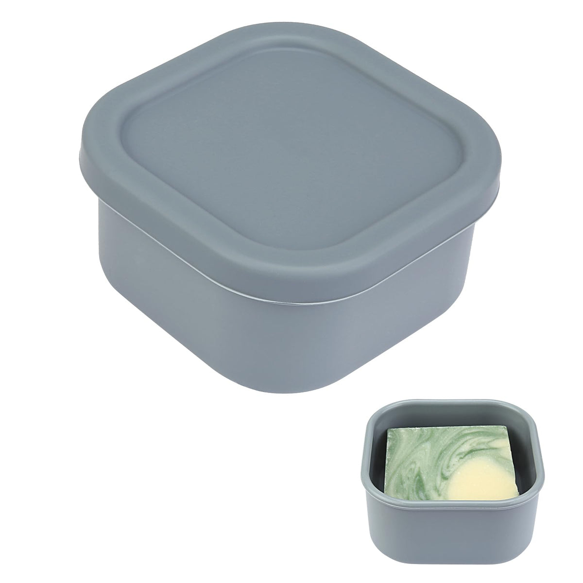 Square Travel Soap Case, Bar Soap Holder For Dr Squatch, Silicone Soap Case With Soap Saver, Portable Shampoo Bar Soap Box For S