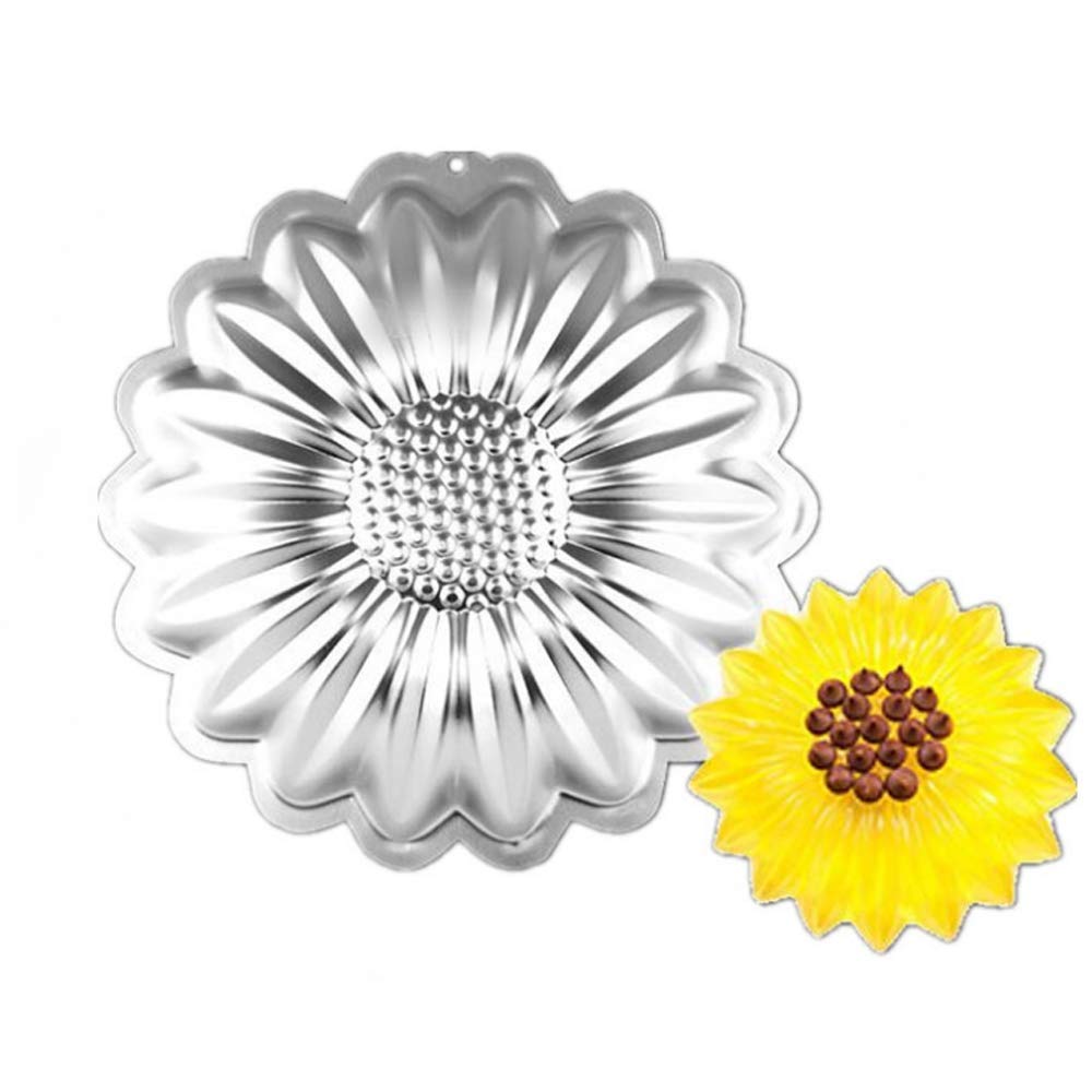 Syhl Sun Flower Cake Pan, Kids 3D Birthday Cake Pan, Aluminum Alloy Cake Molds Nonstick Baking Tools.