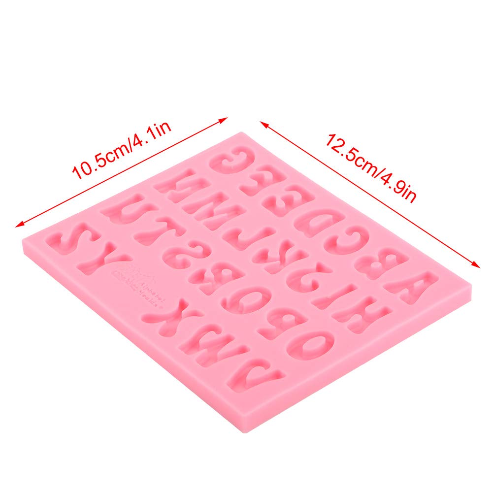 Haosie Silicone Candy Mold, Mini 4.9  4.1In Pink Letter Mold, Alphabet Baking Cake Decoration For Handmade Chocolate Candy(Pleas