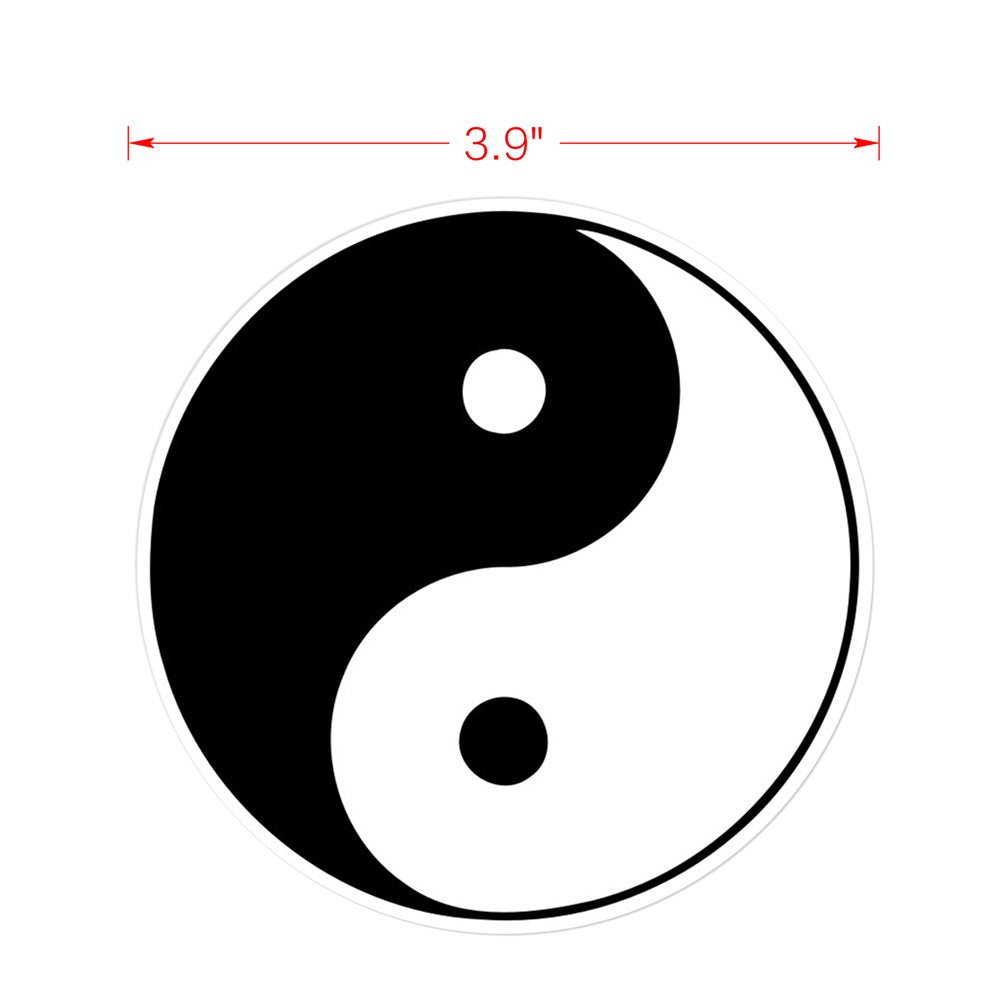Dealzepic - Round Yin And Yang Symbol Sign - Self Adhesive Peel And Stick Vinyl Decal/Bumper Sticker - 3.94 Inches In Diameter |
