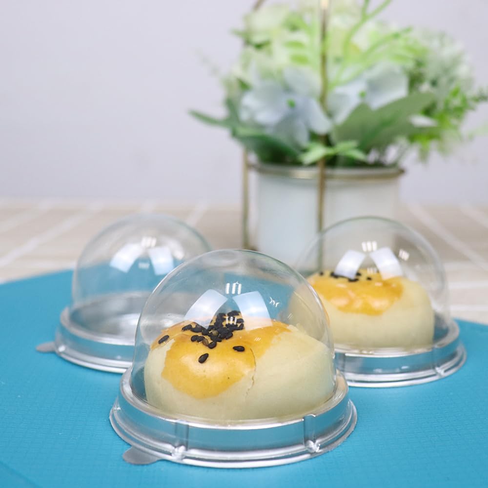 Echodone 50 Set Clear Plastic Mini Cupcake Boxes Muffin Pod Dome Muffin Single Container Box Wedding Birthday Gifts Boxes Suppli