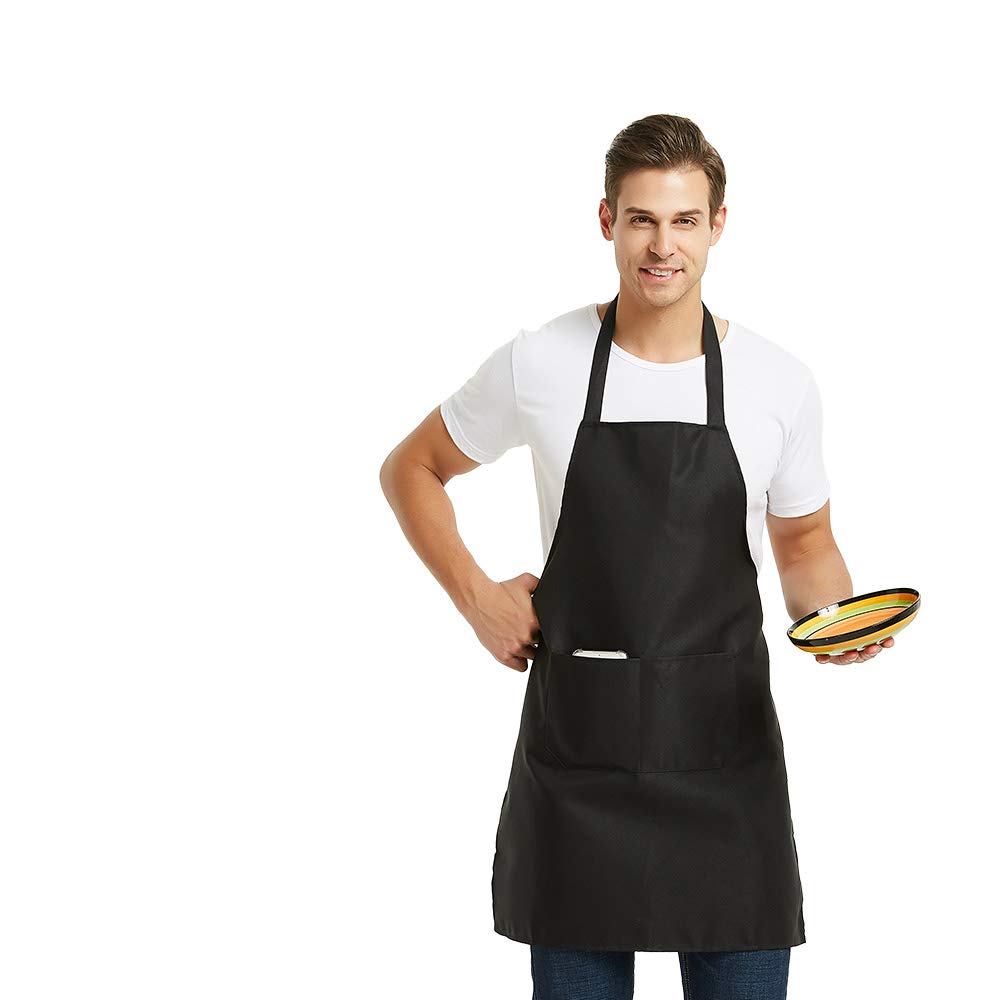 Duskcove 8 Pcs Plain Bib Aprons Bulk - Mixed Color Commercial Apron With 2 Pockets For Kitchen Cooking Restaurant Bbq Painting C