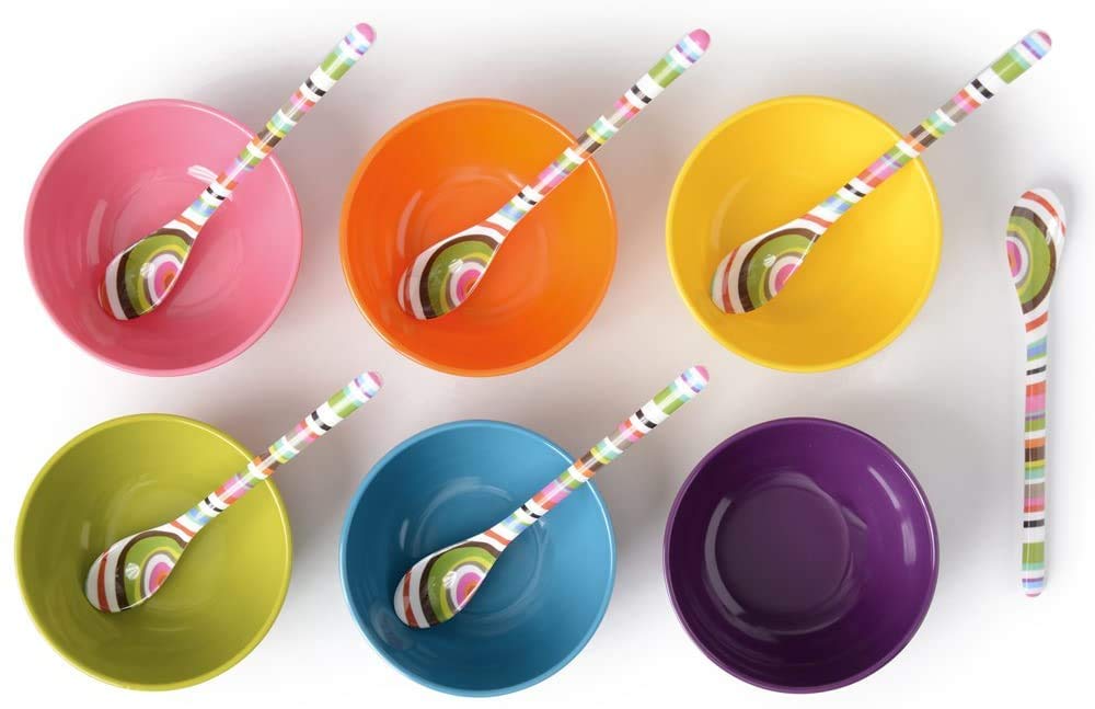 French Bull Melamine Assorted, Tablespoon, Spoon, Set Of 4 For Coffee, Milk Powder, Seed, Spices, Ice Cream, Yogurt, Stirring, M