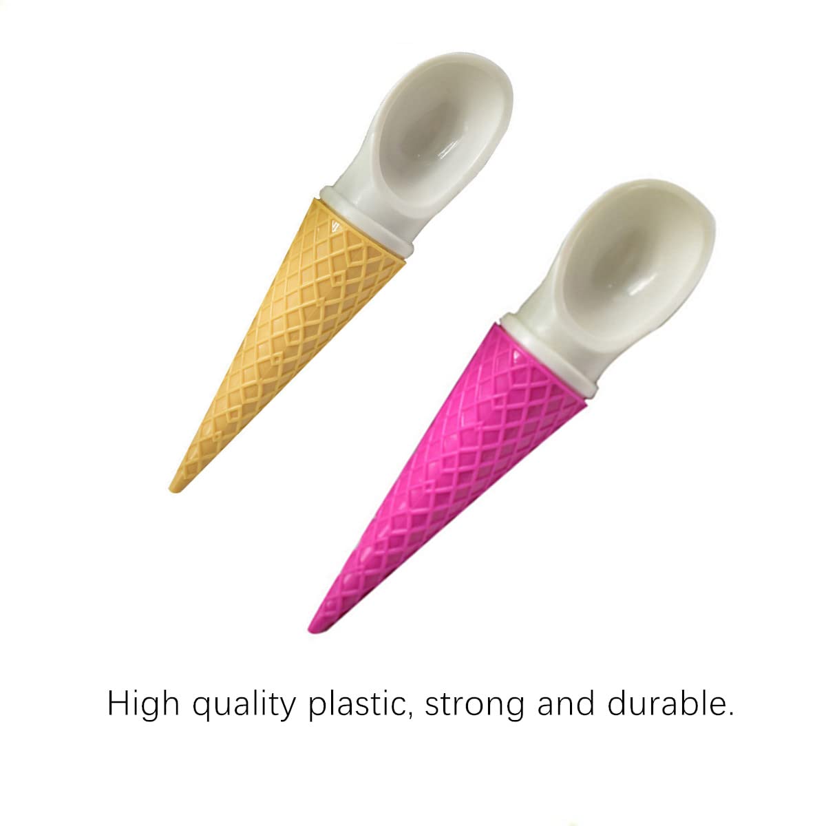 Beetoo Cone-Shaped Ice Cream Scoops, 2Pcs Ice Cream Scoops, Professional No-Slip Handle Plastic Ice Cream Scooper For Cookie Dou
