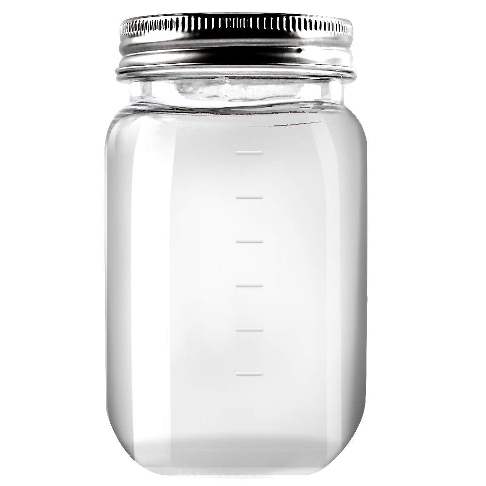 Novelinks 16 Ounce Clear Plastic Jars Containers With Screw On Lids - Refillable Round Empty Plastic Slime Storage Containers Fo