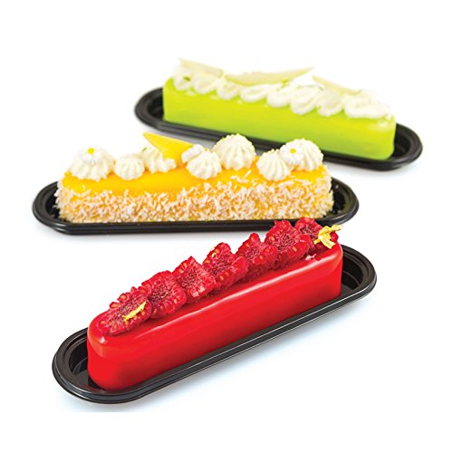 Silikomart Vassoi Fashion Eclair Black Plastic Trays Only For Fashion   Clair 80 Mold; Set Of 100 Trays