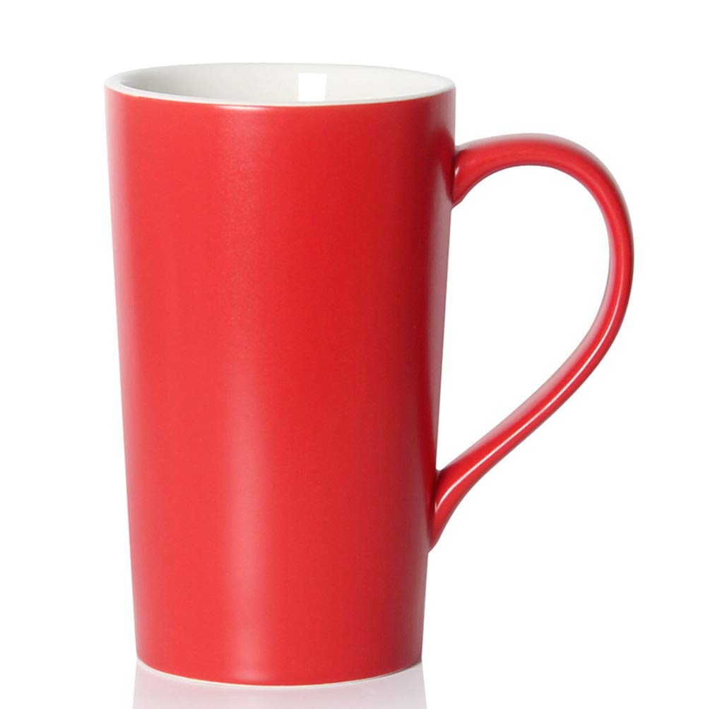 Smilatte 20 Ounces Extra Large Coffee Mug, M007 Plain Tall Big Ceramic Latte Milk Tea Cup with Handle for Dad Men Women, Christm